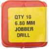 Jobber Drill, 6.8mm, Normal Helix, High Speed Steel, Black Oxide thumbnail-3