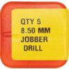 Jobber Drill, 8.5mm, Normal Helix, High Speed Steel, Bright thumbnail-2