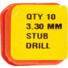 S100, Stub Drill, 3.3mm, High Speed Steel, Black Oxide thumbnail-2