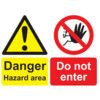 Hazard Area Rigid PVC Danger Sign 450mm x 300mm thumbnail-0